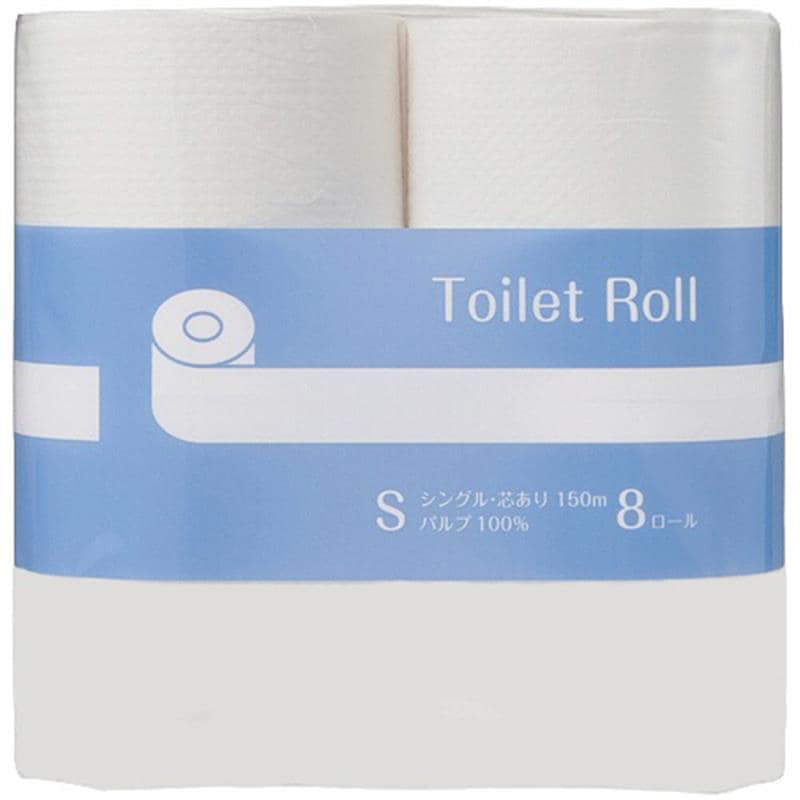 TANOSEE パルプトイレットロールスタンダード シングル 150m 1セット(48ロール:8ロール×6パック) （ご注文単位1セット）【直送品】