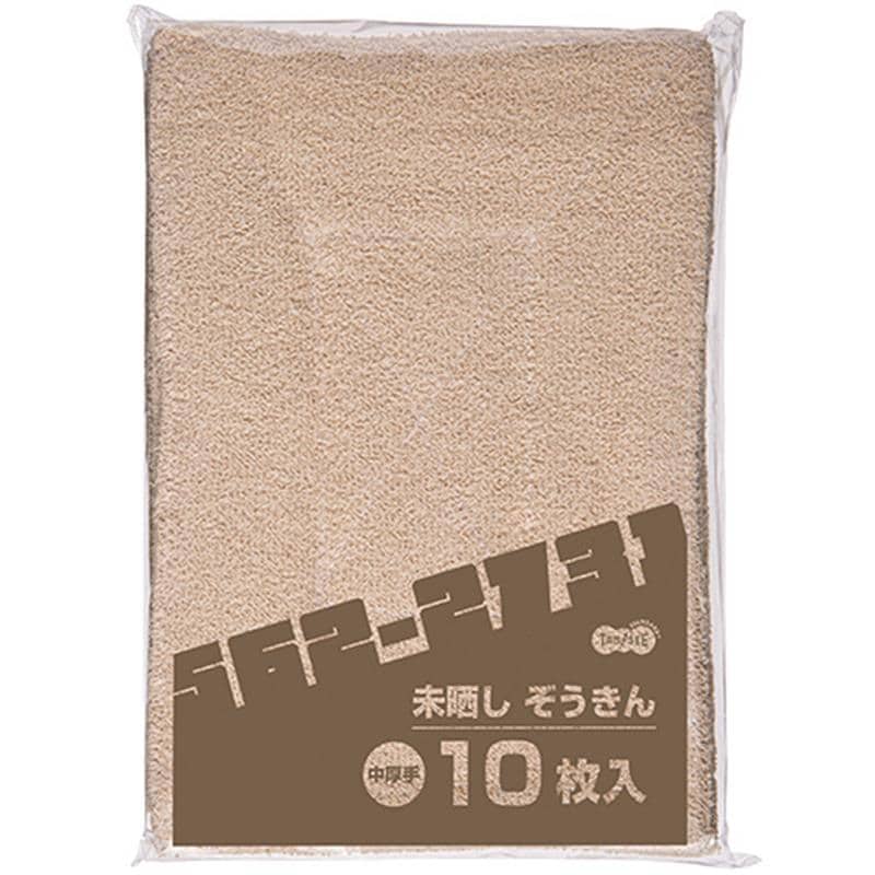 TANOSEE 未晒しぞうきん 中厚手 1セット(400枚:10枚×40パック) （ご注文単位1セット）【直送品】