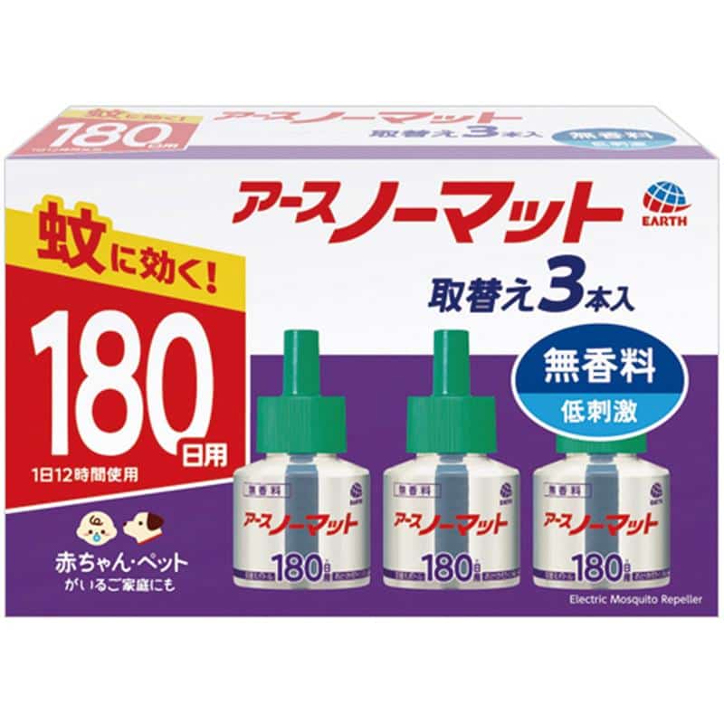 アース製薬 アースノーマット 取替えボトル 180日用 無香料 1パック(3本) (ご注文単位1パック)【直送品】