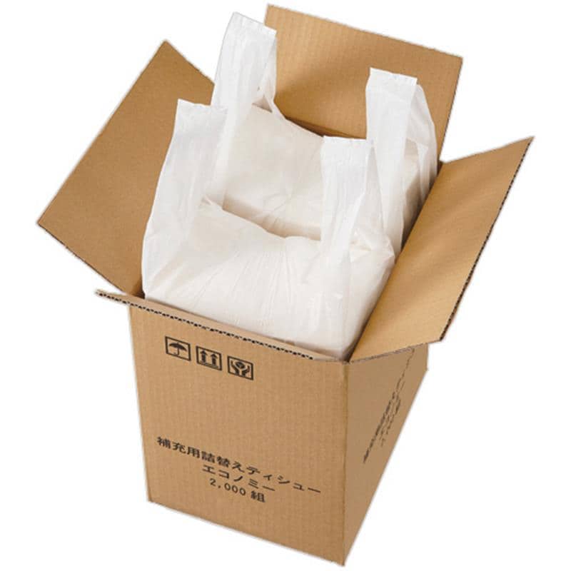 スバル紙販売 補充用詰替えティシュー エコノミーサイズ (1000組×2袋) 1箱 (ご注文単位1箱)【直送品】