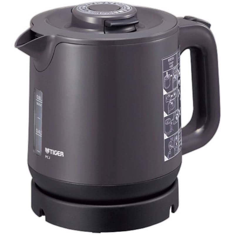 タイガー魔法瓶 業務用蒸気レス電気ケトル 0.8L グレー PCJ-H081H 1台 (ご注文単位1台)【直送品】