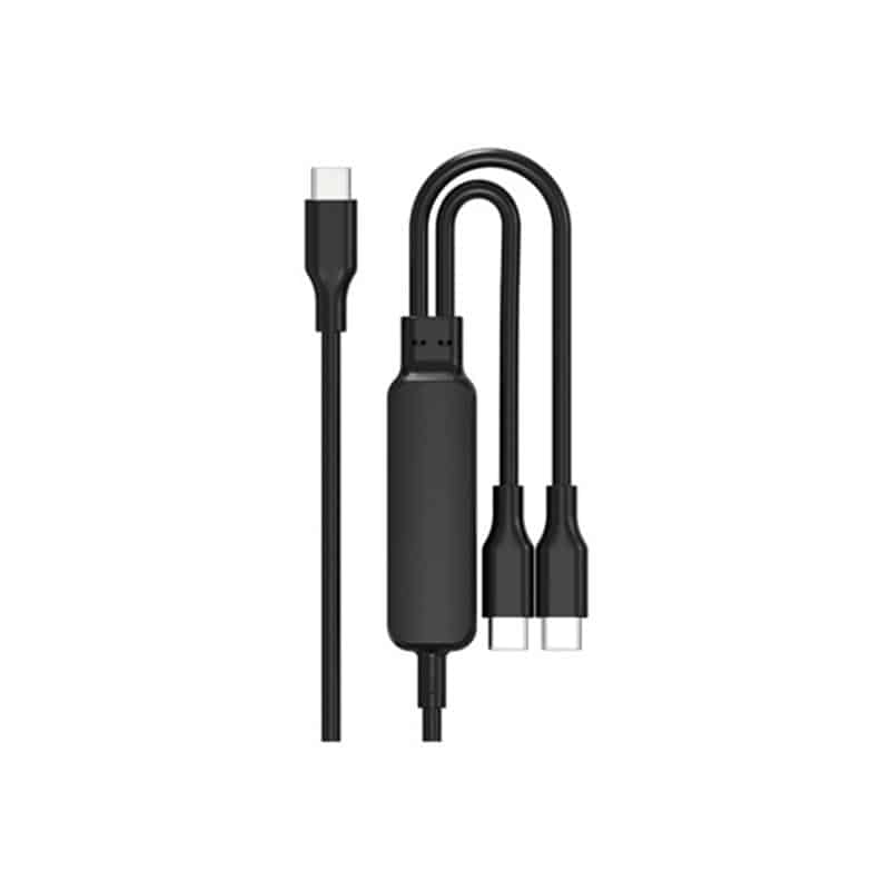 ハイディスク 2in1 CtoCケーブル 2台同時充電対応 HD-2IN1C100W15BK 1個 （ご注文単位1個）【直送品】