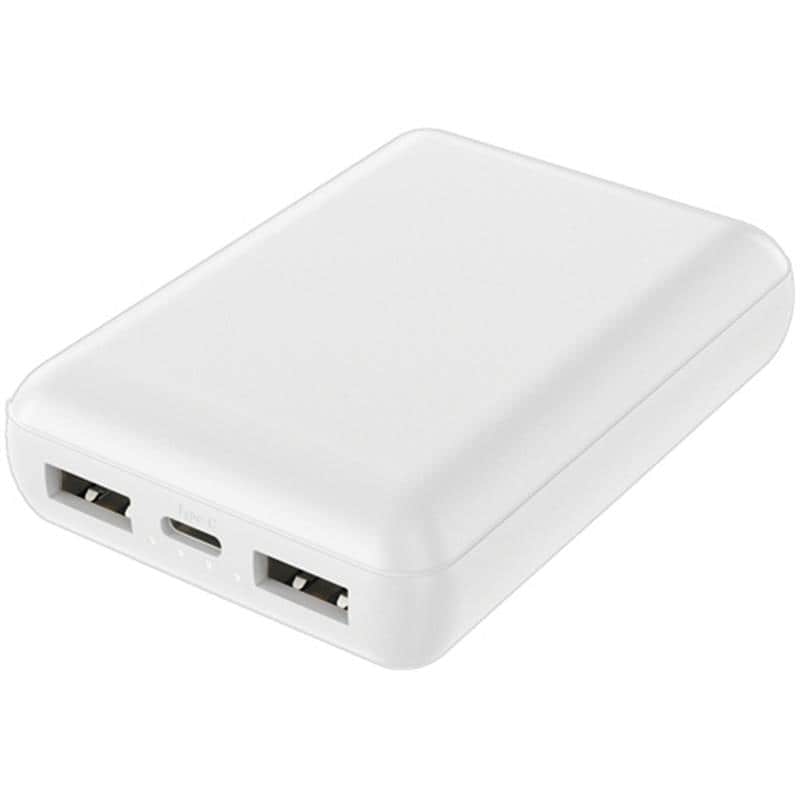 ハイディスク モバイルバッテリー(PP袋) 10000mAh ホワイト HD4-MBTC10000WHP 1個 （ご注文単位1個）【直送品】