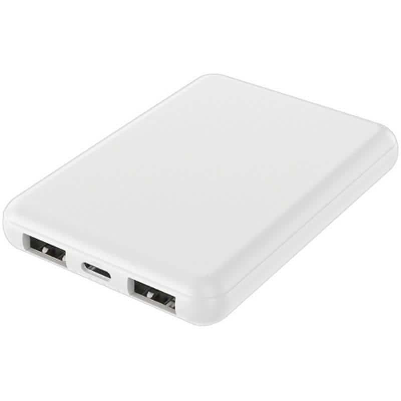 ハイディスク モバイルバッテリー(PP袋) 5000mAh ホワイト HD4-MBTC5000WHP 1個 （ご注文単位1個）【直送品】