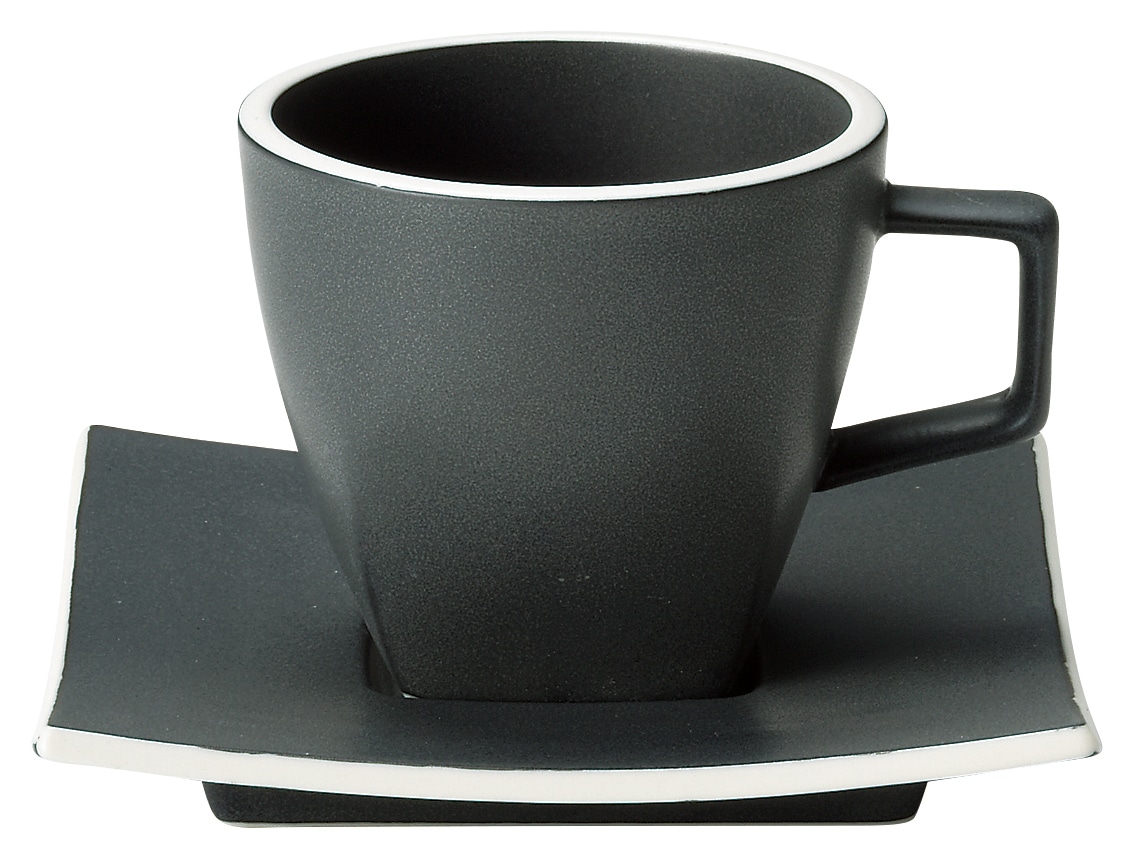 山万 カルマ　カーボンブラック　コーヒーカップ ※カップ単品のみ 1個（ご注文単位1個）【直送品】