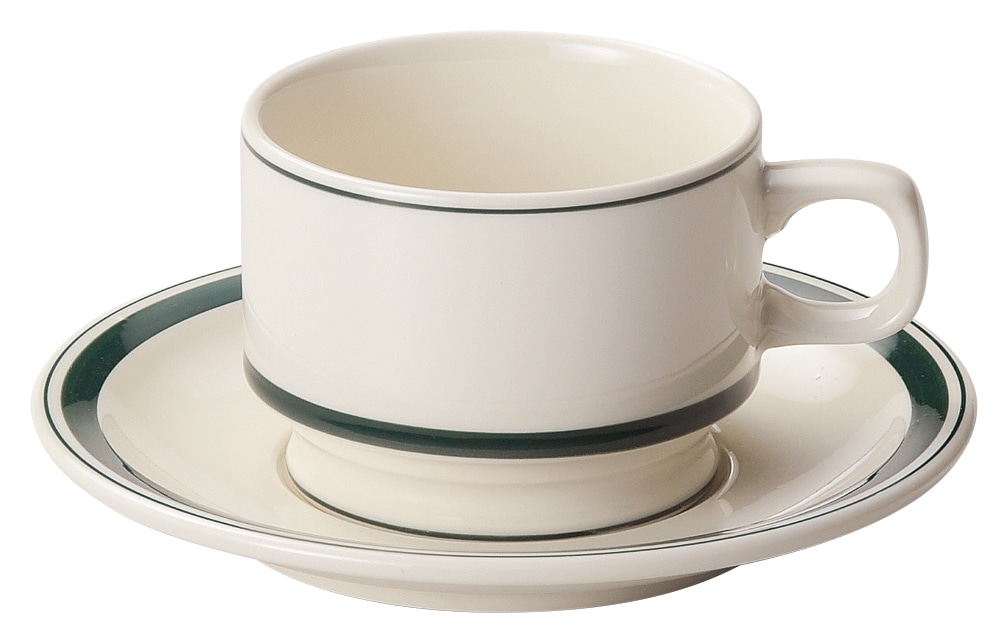 山万 カントリーサイド　モスグリーン　高台スタックコーヒーカップ ※カップ単品のみ 1個（ご注文単位1個）【直送品】