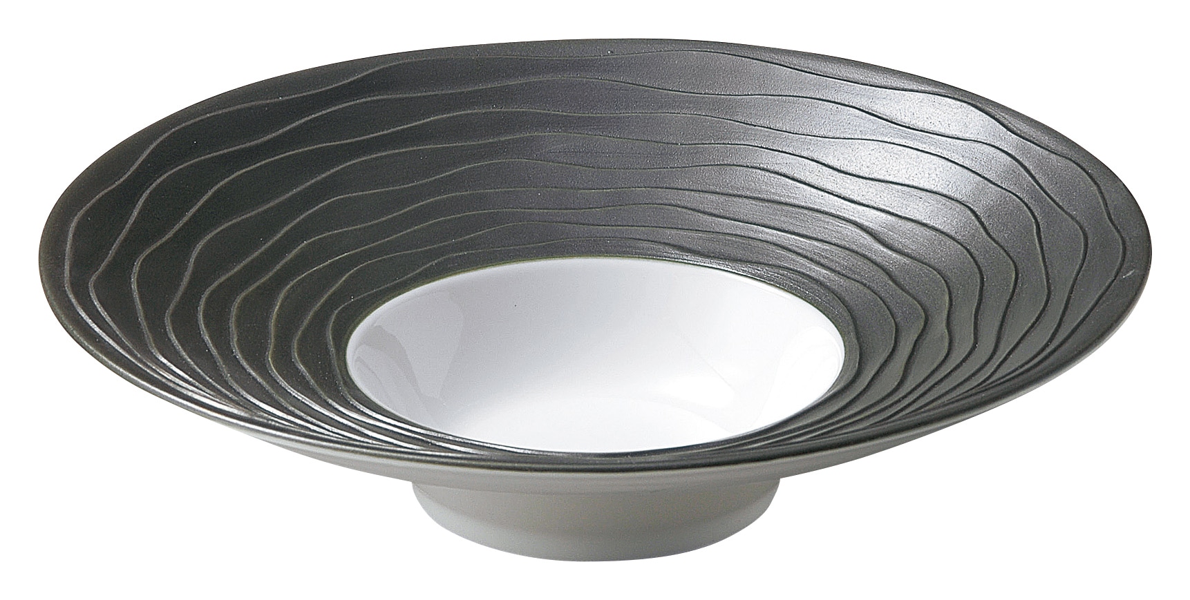 山万 グラウ゛ェール スワレ 23cmブロードリムボウル リムブラック 1個(ご注文単位1個)【直送品】