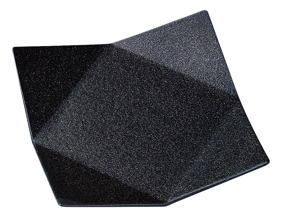 山万 黒檀　19cm4角折込皿 1個（ご注文単位1個）【直送品】