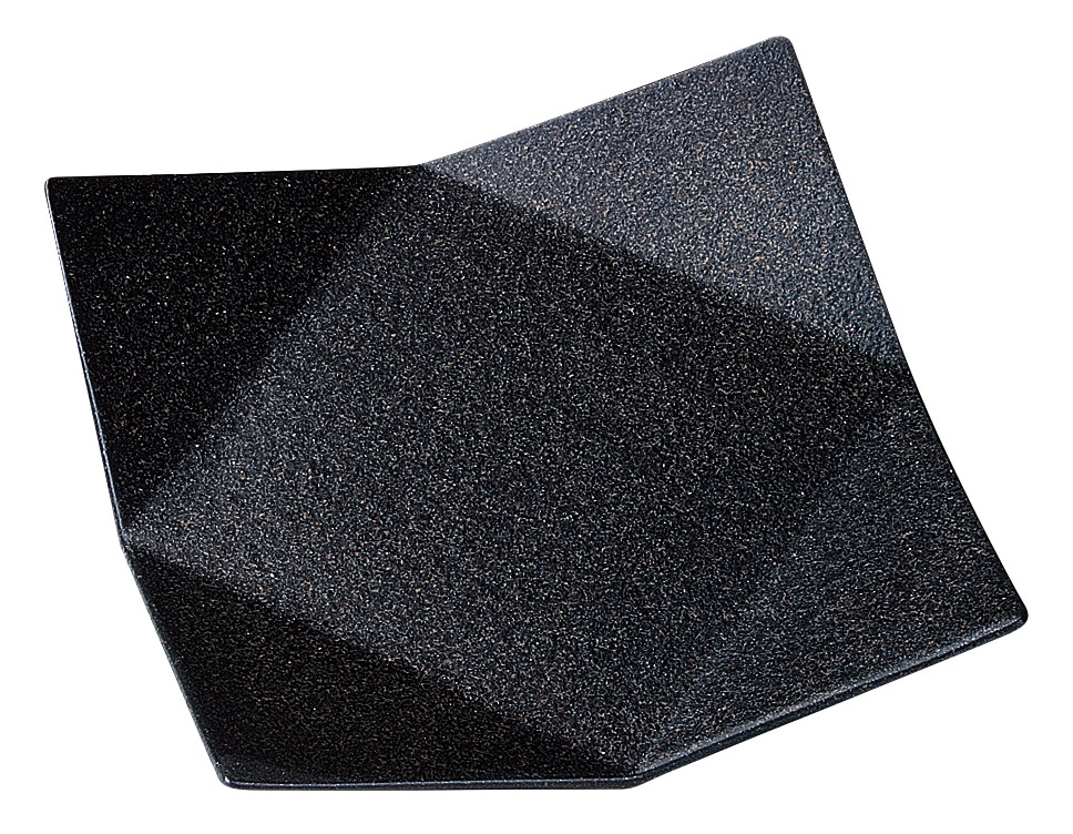 山万 黒檀　16cm4角折込皿 1個（ご注文単位1個）【直送品】