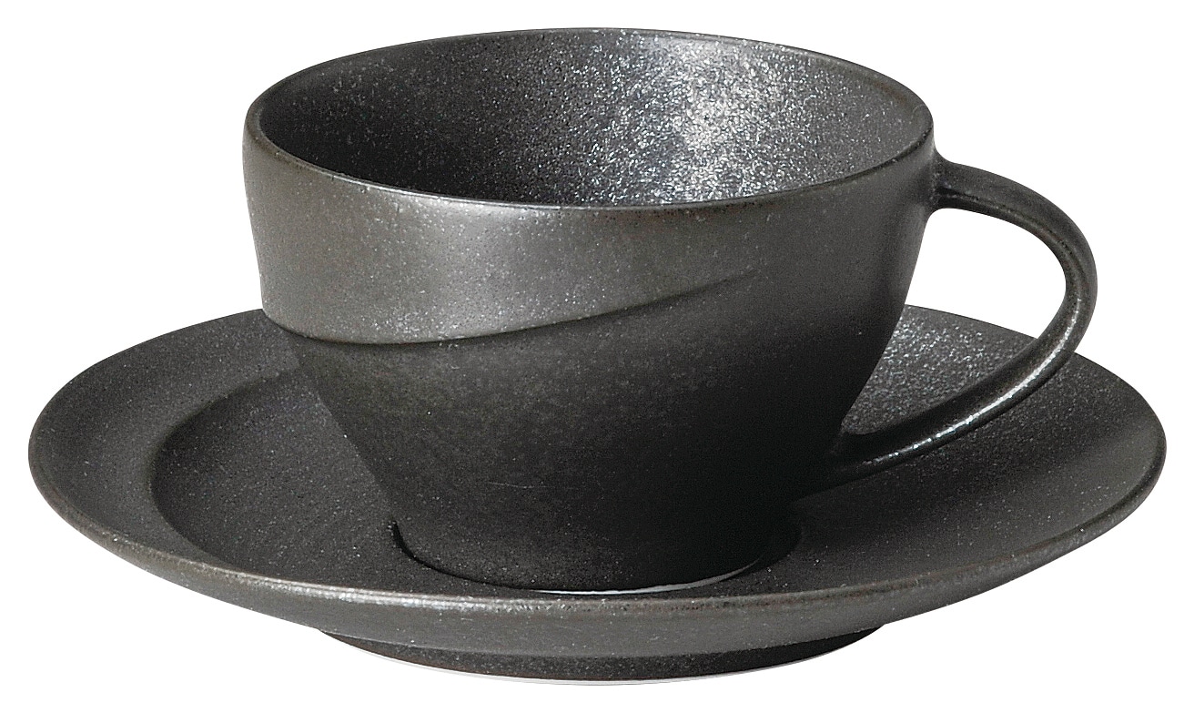 山万 アルコ　クリスタルブラック　コーヒーカップ ※カップ単品のみ 1個（ご注文単位1個）【直送品】