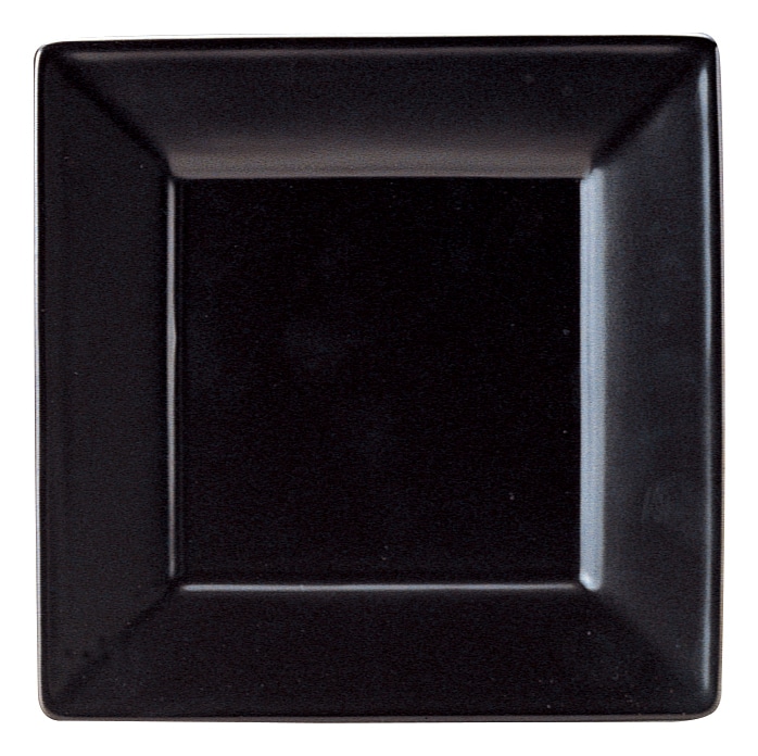 山万 スクエアー　マットブラック　20.5cm皿 1個（ご注文単位1個）【直送品】