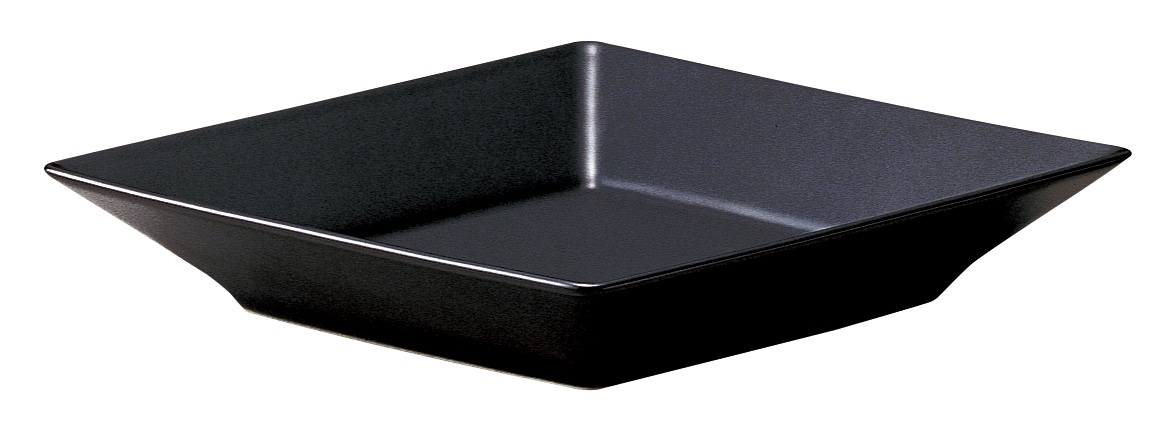 山万 スクエアー　マットブラック　23.5cm深皿 1個（ご注文単位1個）【直送品】