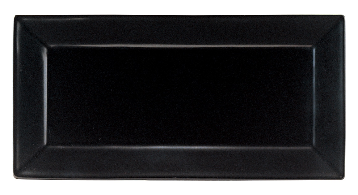 山万 スクエアー　マットブラック　31.5cm中長角皿 1個（ご注文単位1個）【直送品】