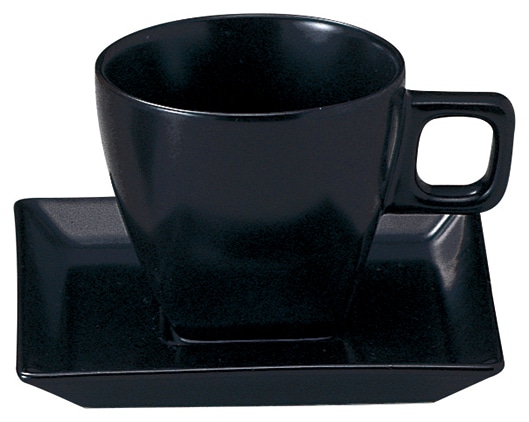 山万 スクエアー　マットブラック　コーヒーカップ ※カップ単品のみ 1個（ご注文単位1個）【直送品】