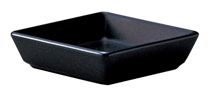 山万 スクエアー　マットブラック　8cm醤油皿 1個（ご注文単位1個）【直送品】