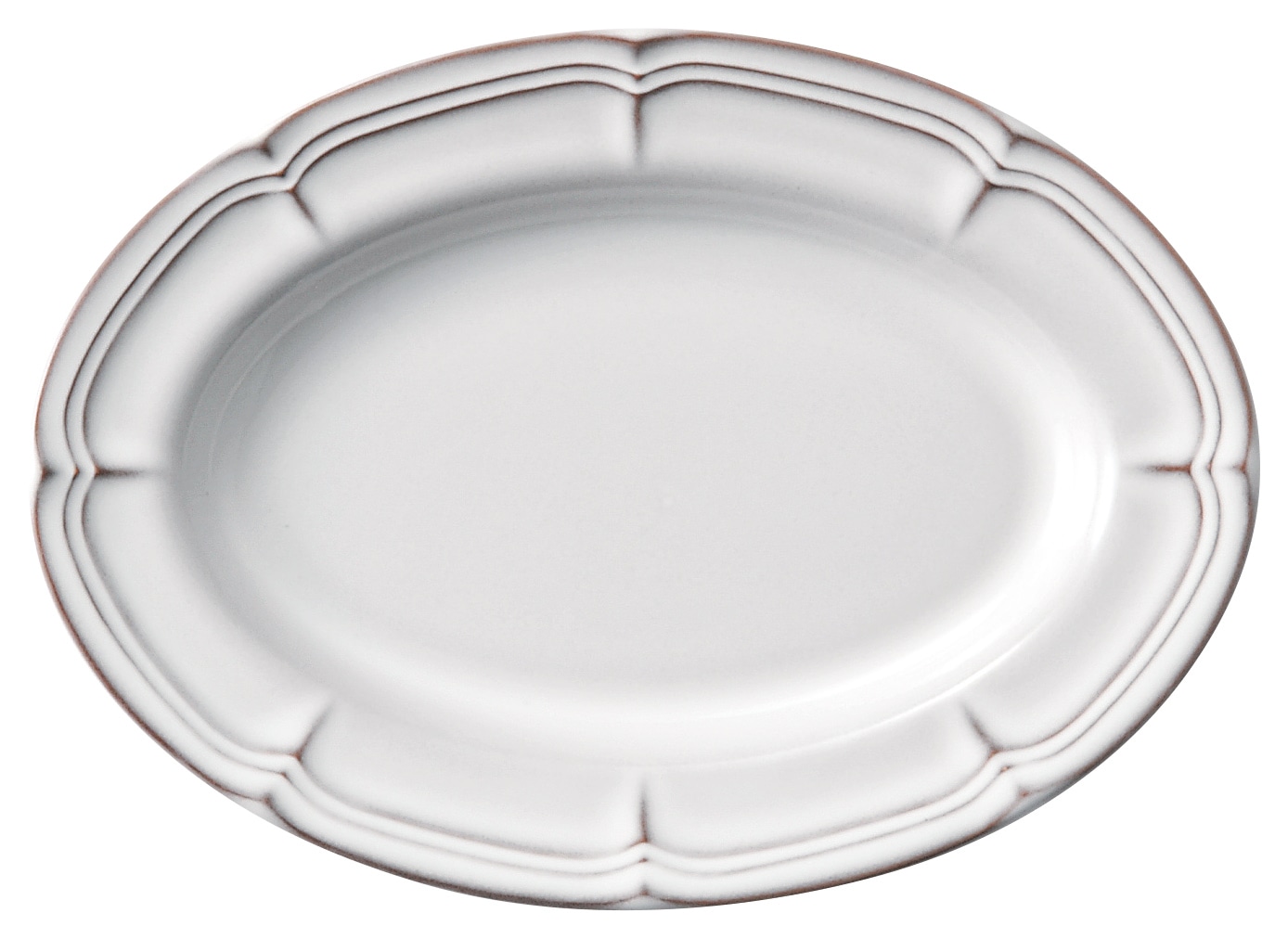 山万 ラフィネ　スモークホワイト　30.5cmオーバルプラター 1個（ご注文単位1個）【直送品】