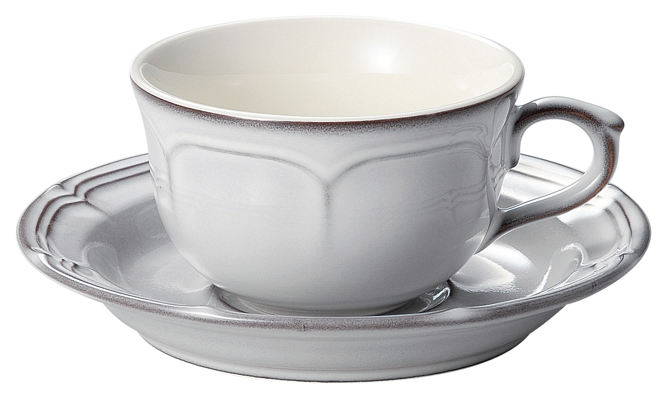 山万 ラフィネ　スモークホワイト　ティーカップ ※カップ単品のみ 1個（ご注文単位1個）【直送品】