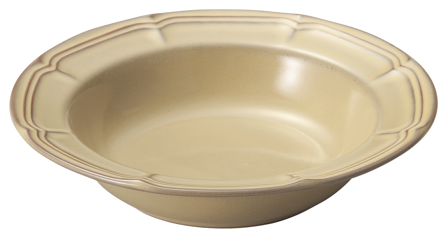 山万 ラフィネ　シナモンベージュ　21.5cmリムスープボウル 1個（ご注文単位1個）【直送品】