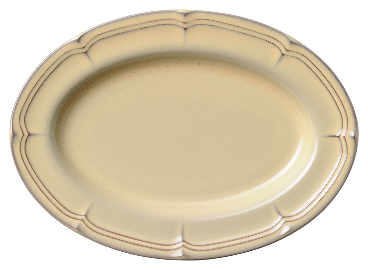 山万 ラフィネ　シナモンベージュ　28.5cmオーバルプラター 1個（ご注文単位1個）【直送品】
