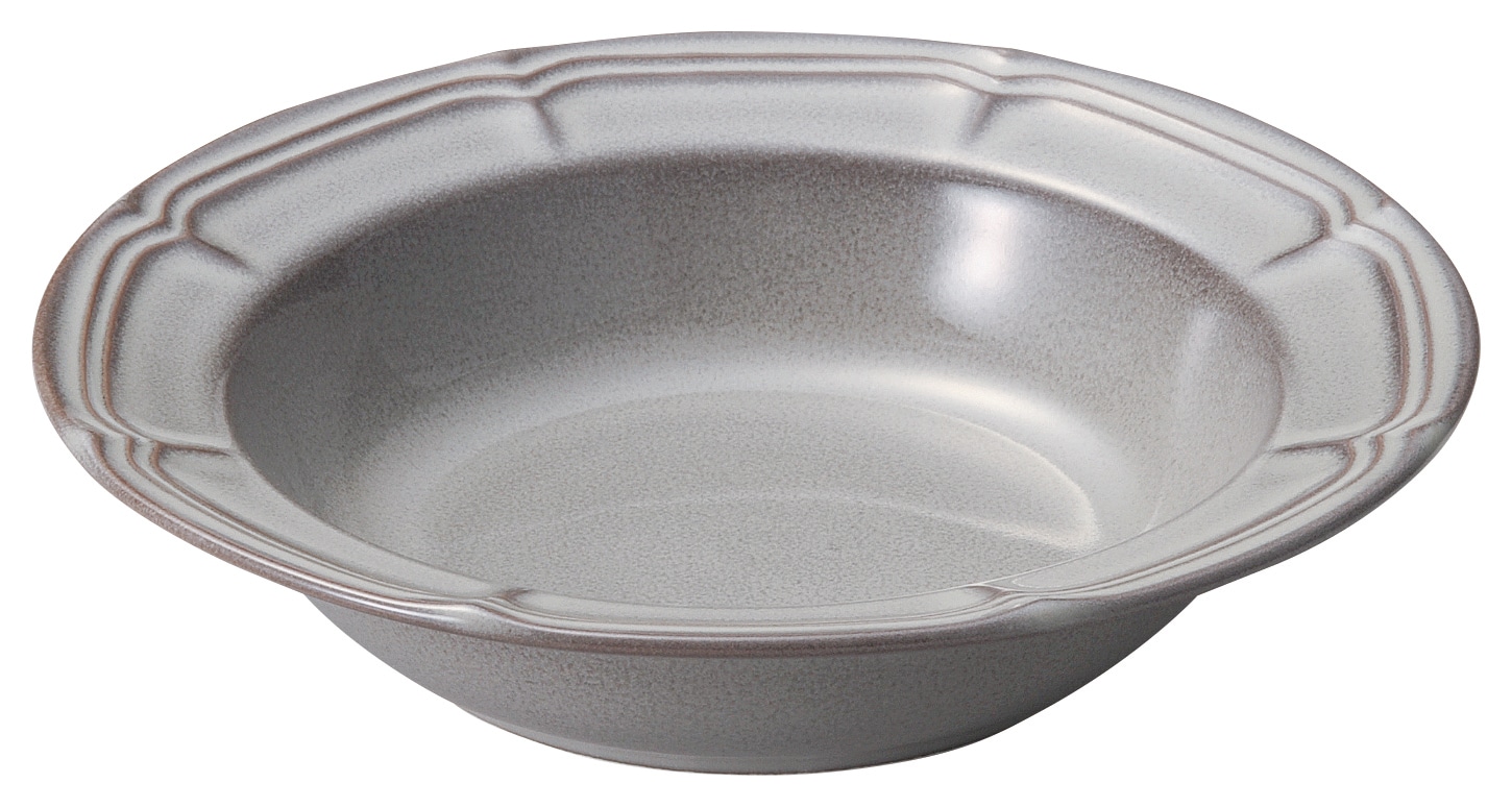 山万 ラフィネ ストームグレー 21.5cmリムスープボウル 1個(ご注文単位1個)【直送品】