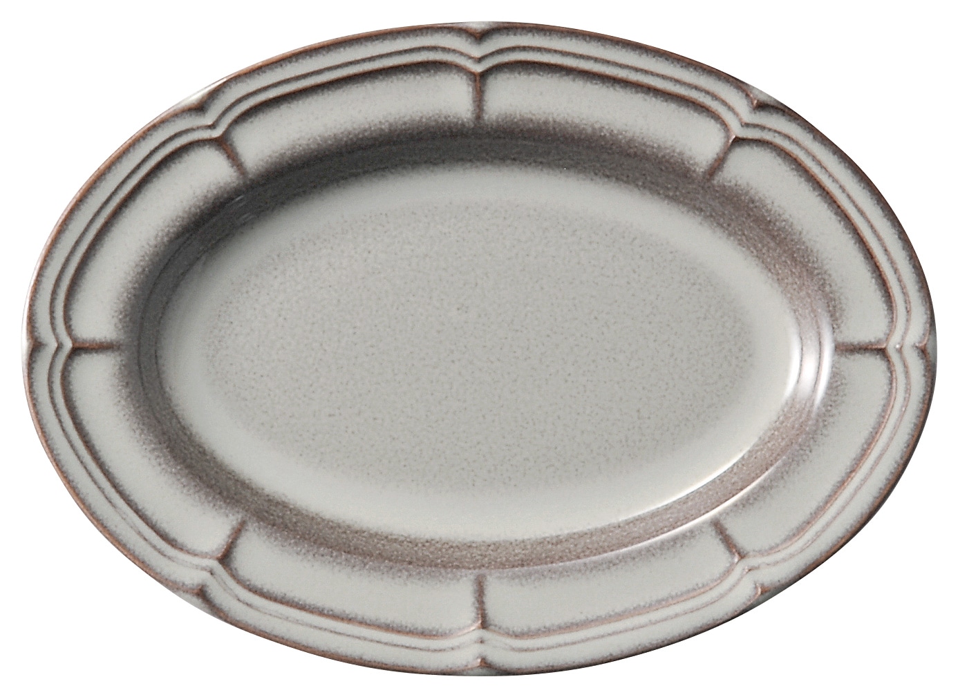 山万 ラフィネ　ストームグレー　30.5cmオーバルプラター 1個（ご注文単位1個）【直送品】