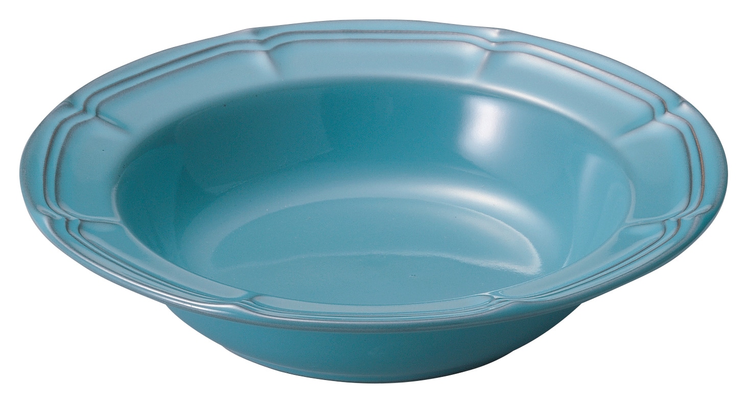 山万 ラフィネ アンティークブルー 21.5cmリムスープボウル 1個(ご注文単位1個)【直送品】