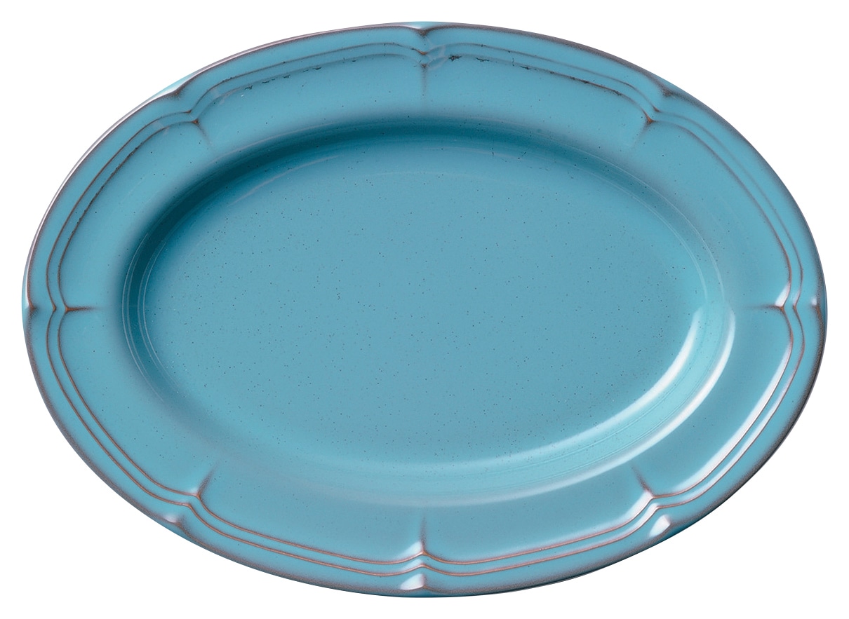 山万 ラフィネ　アンティークブルー　28.5cmオーバルプラター 1個（ご注文単位1個）【直送品】