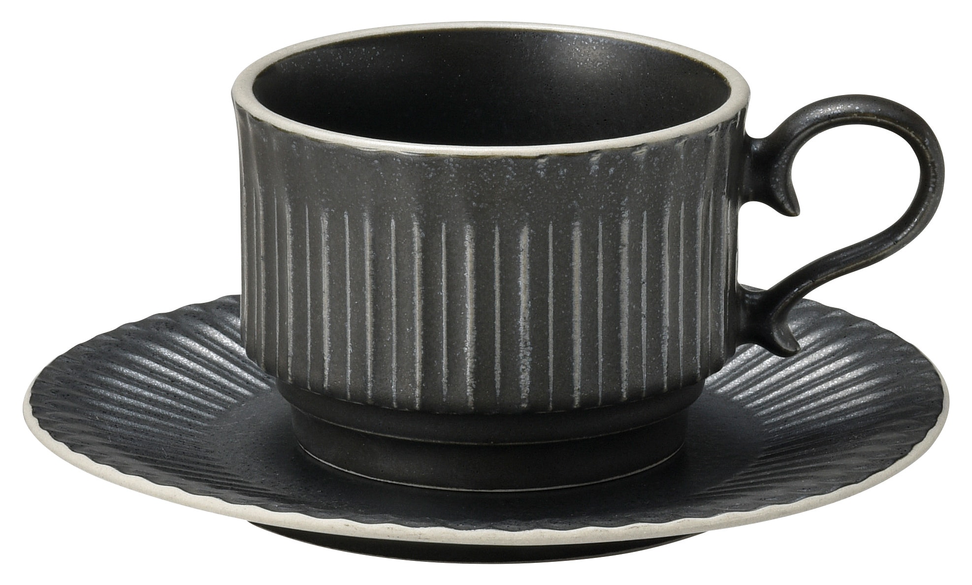 山万 ストーリア クリスタルブラック スタックコーヒーカップ ※カップ単品のみ 1個(ご注文単位1個)【直送品】