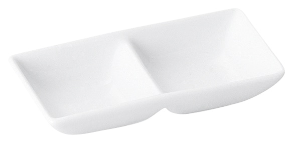 山万 リーバイ　2つ仕切薬味皿 1個（ご注文単位1個）【直送品】