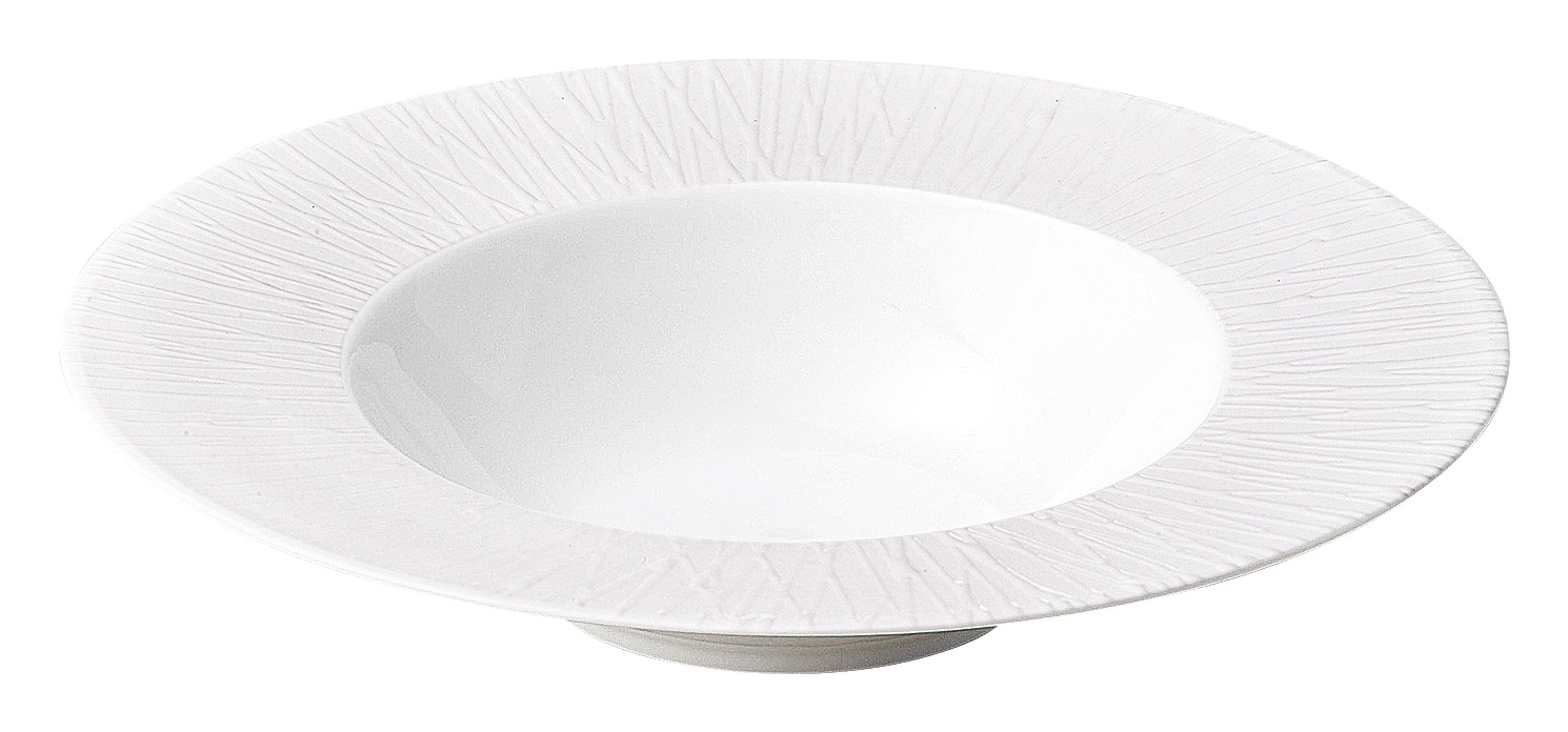 山万 ルミネール　ホワイト＆ホワイト　24cmディープスープボウル 1個（ご注文単位1個）【直送品】