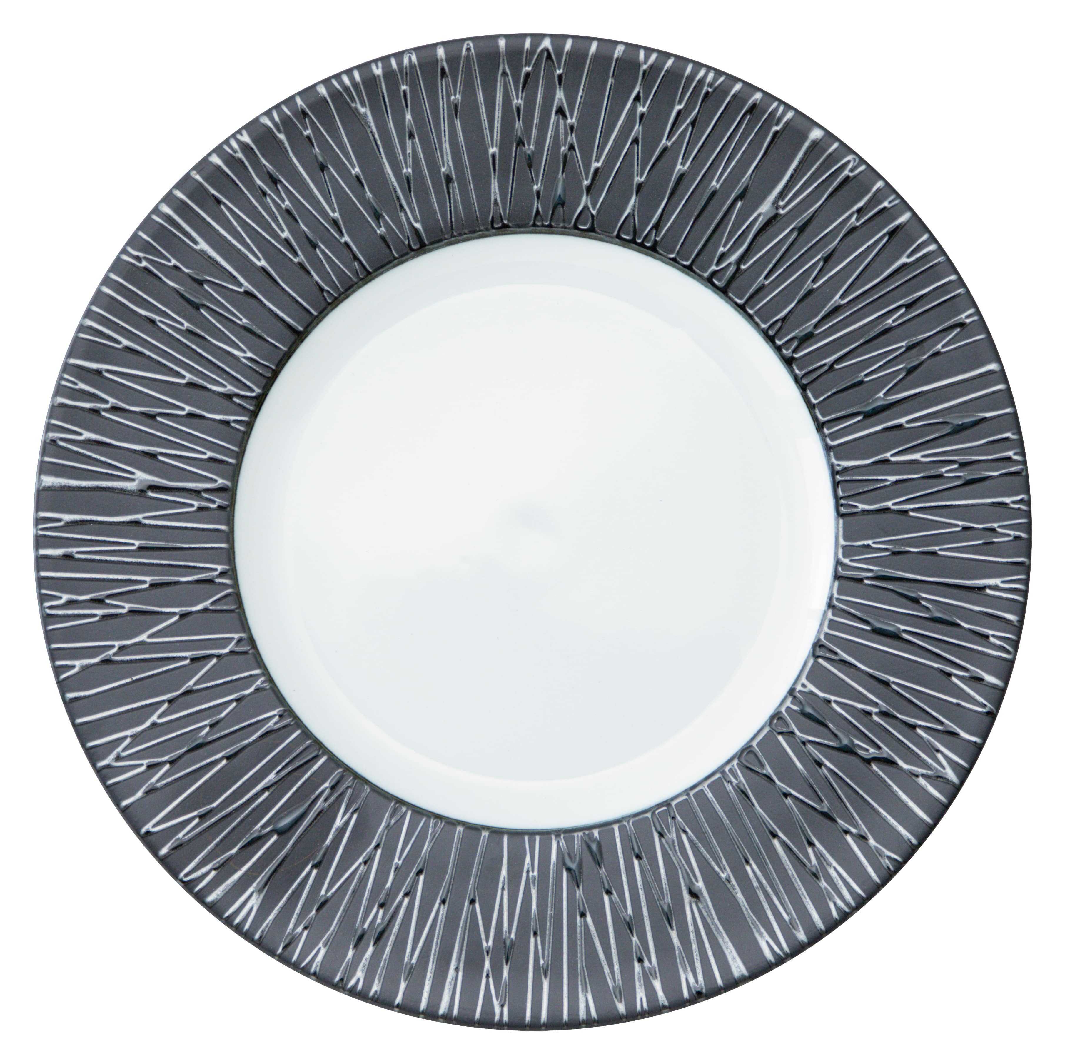 山万 ルミネール　ブラック＆ブラック　27.5cmリムプレート 1個（ご注文単位1個）【直送品】