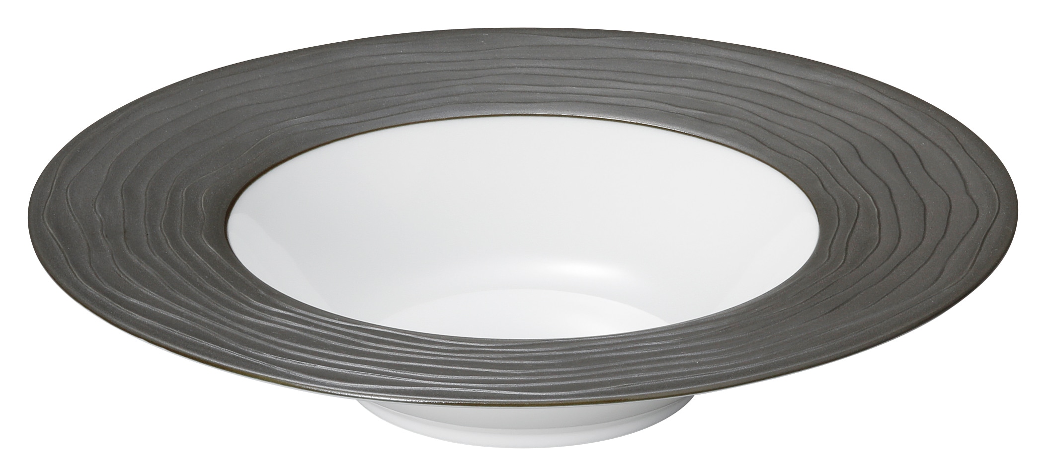 山万 グラウ゛ェール　スワレ　26.5cmディープスープボウルリムブラック 1個（ご注文単位1個）【直送品】