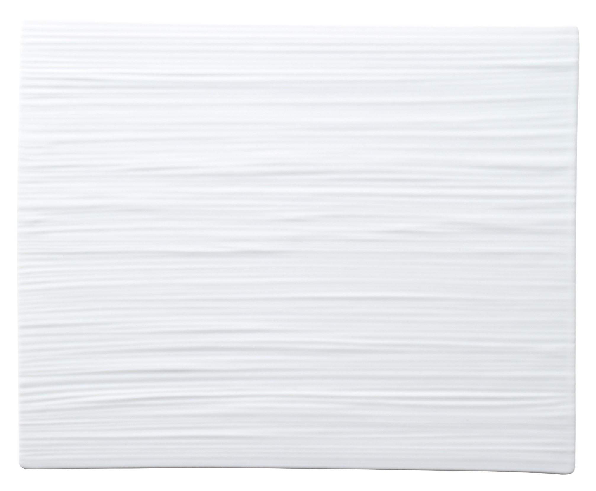 山万 JM　ピュアホワイト　32cm線紋平長角皿 1個（ご注文単位1個）【直送品】