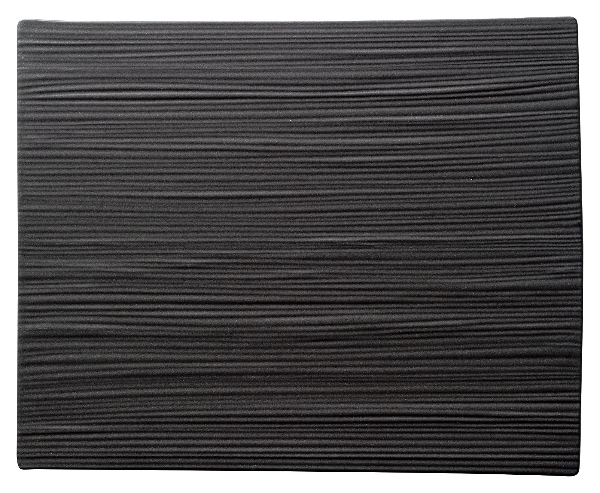 山万 JM　マットブラック　32cm線紋平長角皿 1個（ご注文単位1個）【直送品】