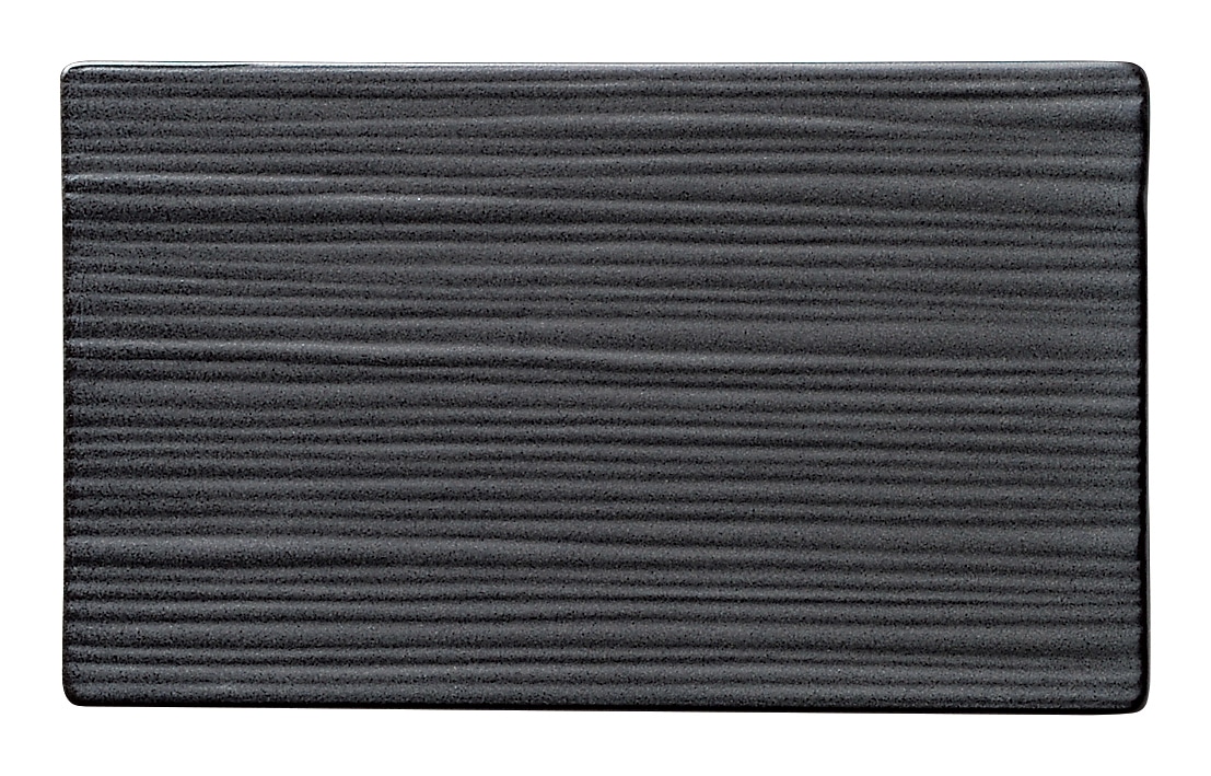 山万 JM　マットブラック　16.5cm線紋平長角皿 1個（ご注文単位1個）【直送品】