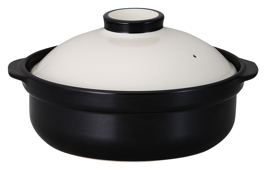 山万 宴　ホワイト／ブラック　6号鍋 1個（ご注文単位1個）【直送品】