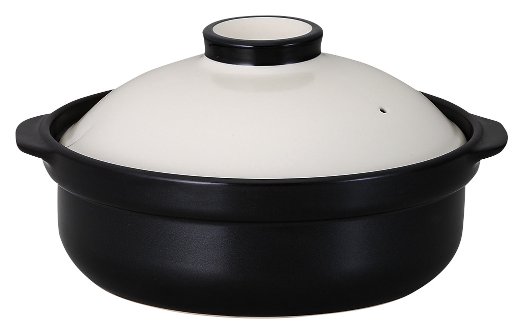 山万 宴　ホワイト／ブラック　8号鍋 1個（ご注文単位1個）【直送品】