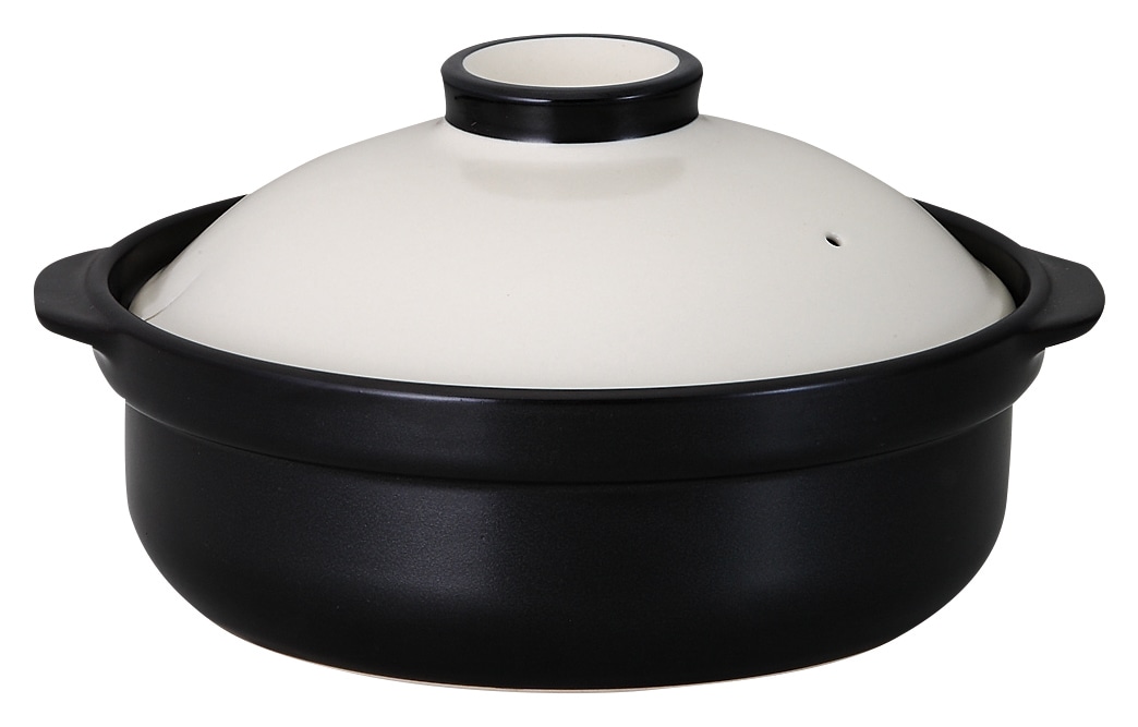 山万 宴　ホワイト／ブラック　6号鍋　IH対応 1個（ご注文単位1個）【直送品】