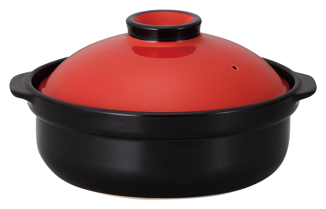 山万 宴　レッド／ブラック　6号鍋 1個（ご注文単位1個）【直送品】