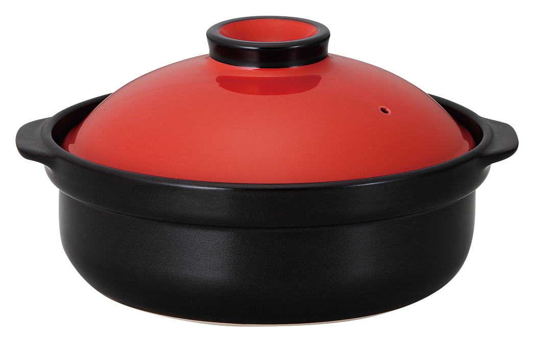 山万 宴　レッド／ブラック　10号鍋 1個（ご注文単位1個）【直送品】