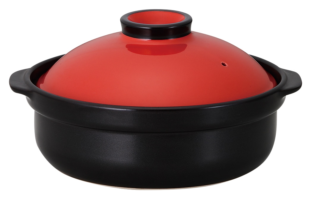 山万 宴　レッド／ブラック　9号鍋　IH対応 1個（ご注文単位1個）【直送品】