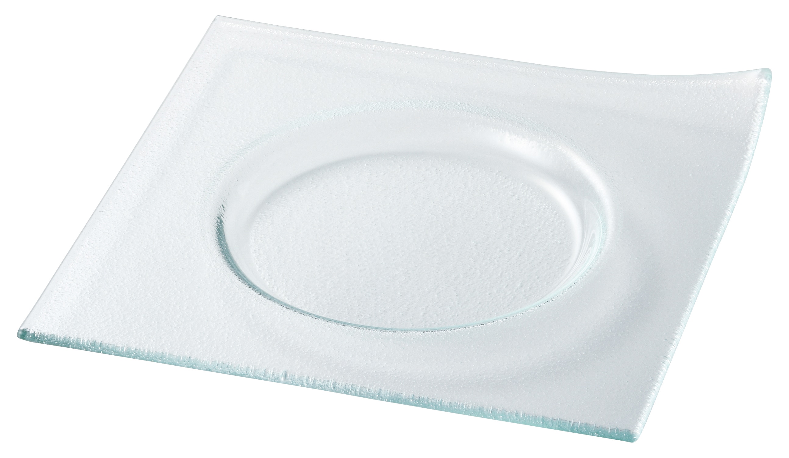 山万 クリア　20cmスクエアーベンドリム丸皿 1個（ご注文単位1個）【直送品】