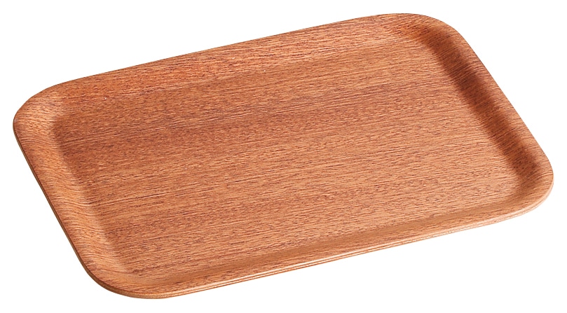 山万 レッドマホガニー 27cm長角トレー 1個(ご注文単位1個)【直送品】