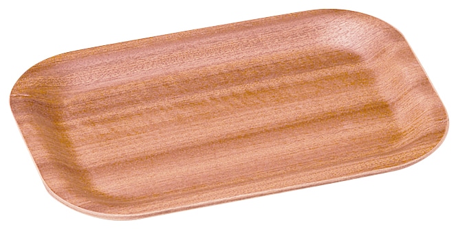 山万 レッドマホガニー 24cm長角トレー 1個(ご注文単位1個)【直送品】