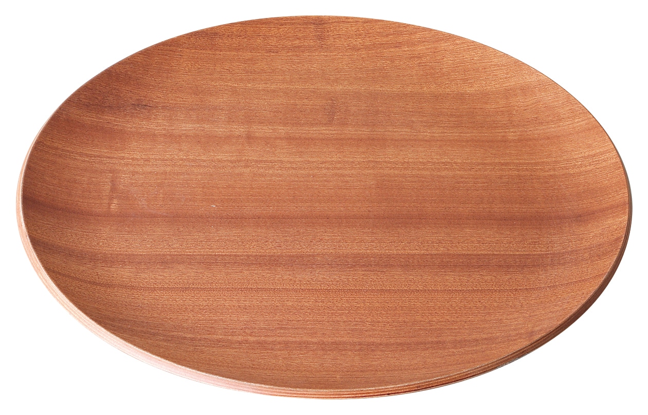 山万 レッドマホガニー 34cm丸トレー 1個(ご注文単位1個)【直送品】