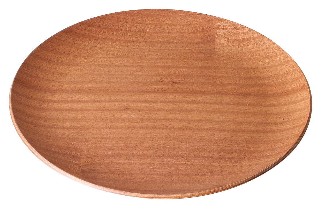 山万 レッドマホガニー 25cm丸トレー 1個(ご注文単位1個)【直送品】