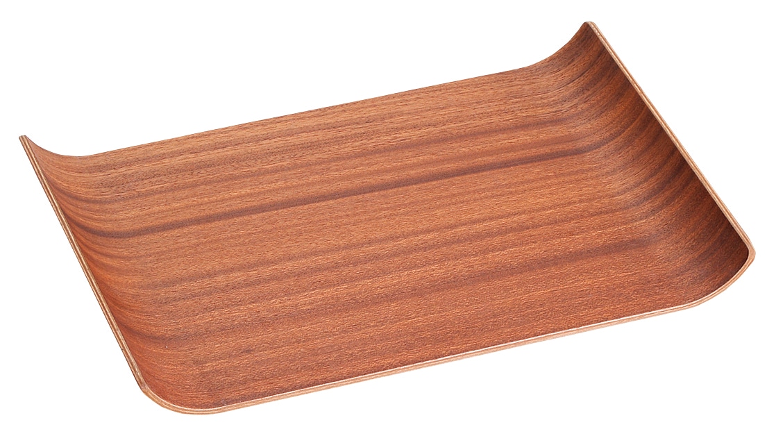 山万 レッドマホガニー 36cmアールトレー 1個(ご注文単位1個)【直送品】