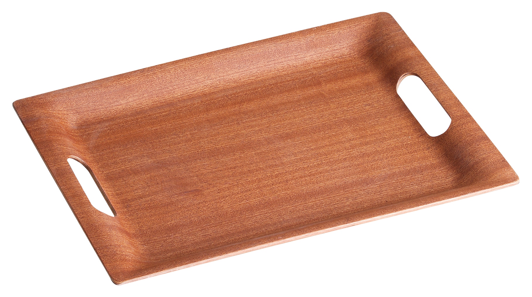 山万 レッドマホガニー 45cm長角手付トレー 1個(ご注文単位1個)【直送品】