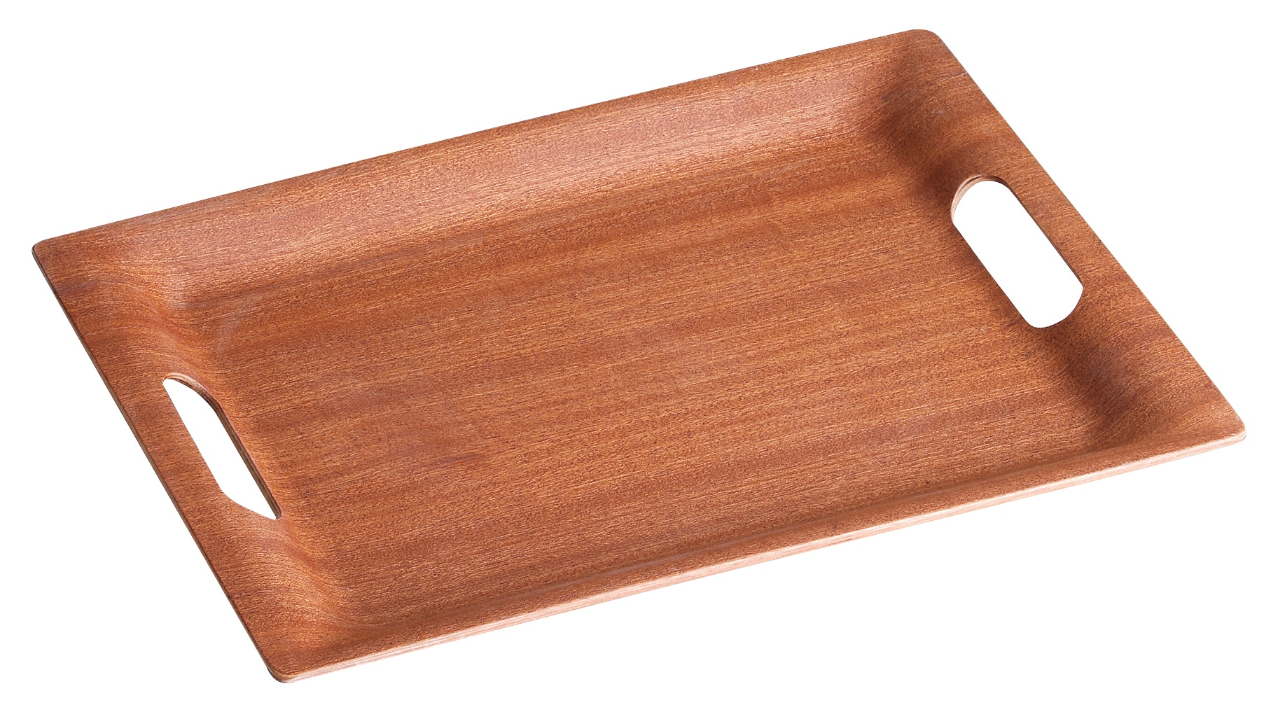 山万 レッドマホガニー 41cm長角手付トレー 1個(ご注文単位1個)【直送品】