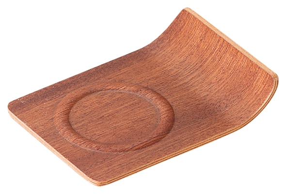 山万 レッドマホガニー　アール角コースター 1個（ご注文単位1個）【直送品】